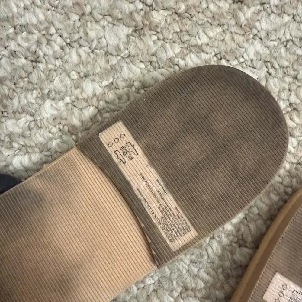 Abercrombie and Fitch Slides sandals tan black size 9/10